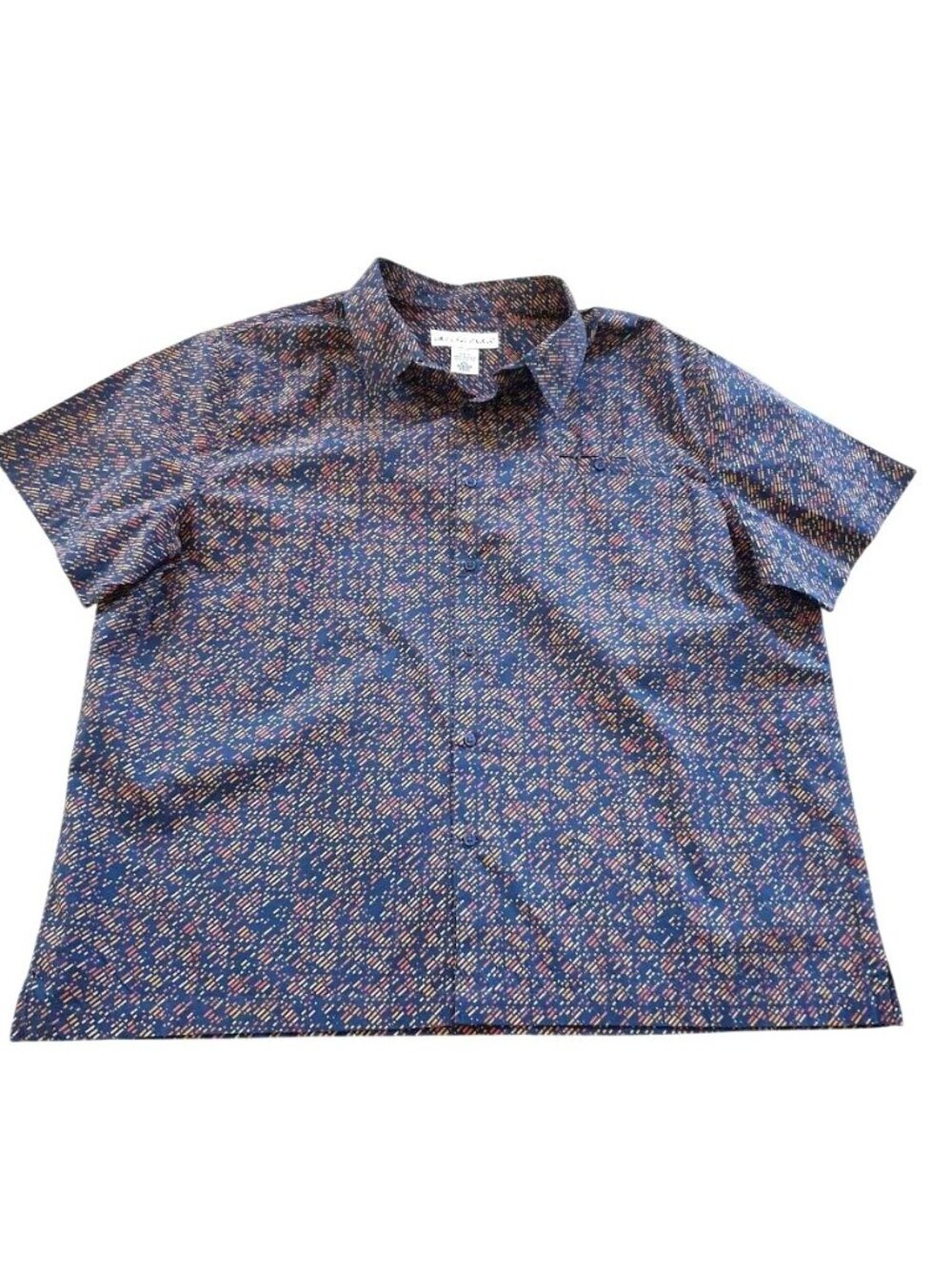 Irvine Park Short Sleeve Casual Button Down Shirt 2XL Multicolor Cotton Men